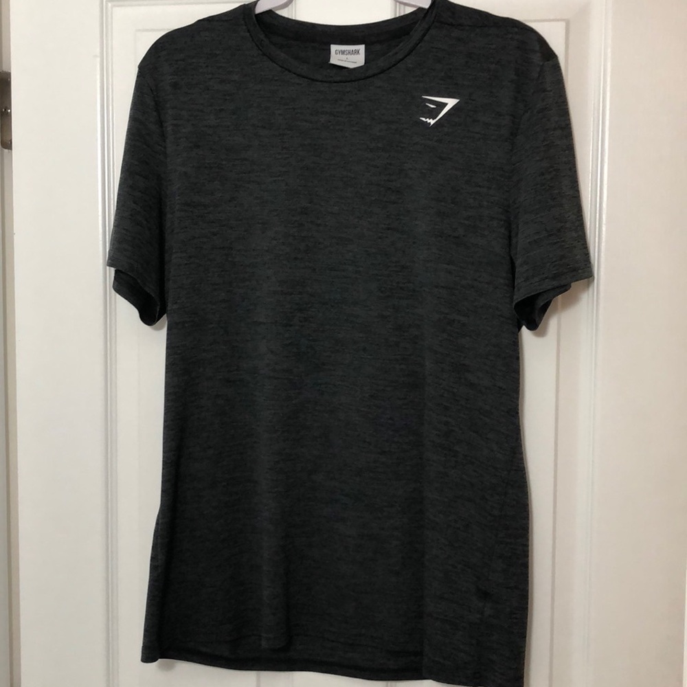 Dark grey gym shark athletic shirt